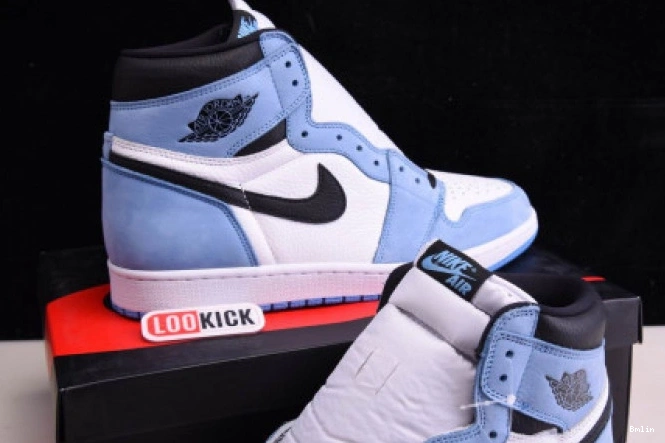 Bmlin shoes AIR JORDAN HIGH RETRO WHITE 1 BLACK 555088-134 UNIVERSITY BLUE 0725